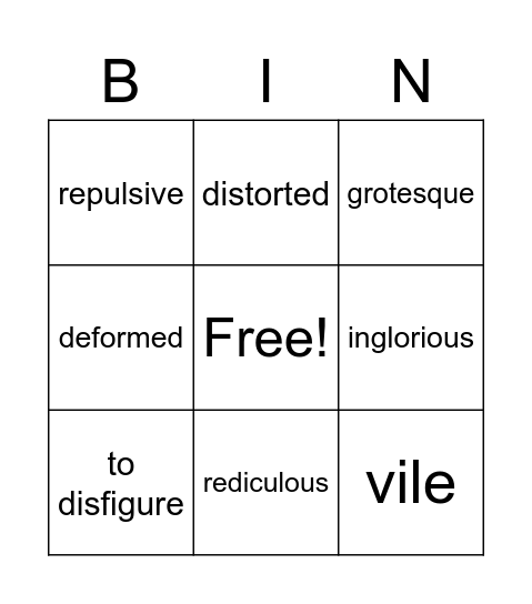 Name 5! Bingo Card
