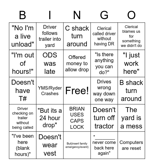YC Bingo Card