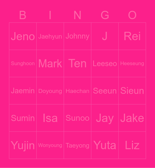 !! punya nini !! Bingo Card