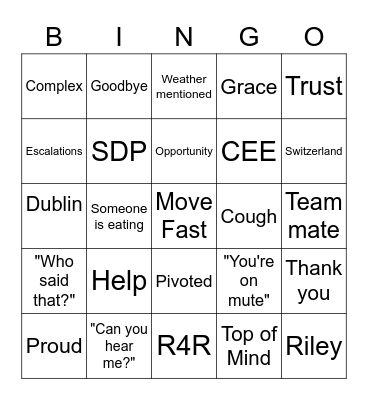 Sourcing Virtual Farewell Party Bingo Card