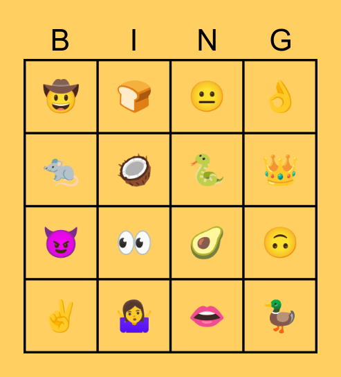Threenuts Emoji Bingo Card