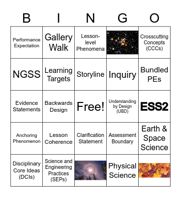 NGSS Bingo Card