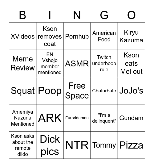 keisonmel bingo Card
