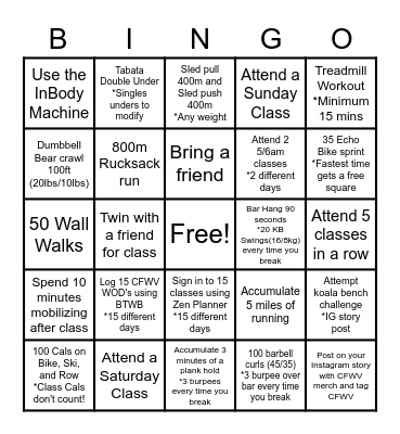 August Bingo Challenge Bingo Card