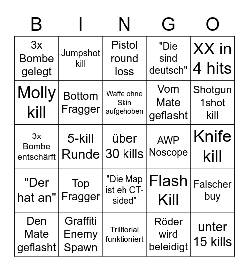 BinguXe Bingo Card