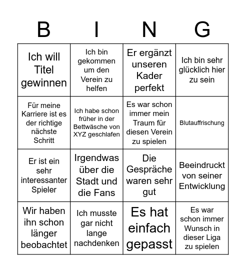 Antrittsrede Bullshit-Bingo Card