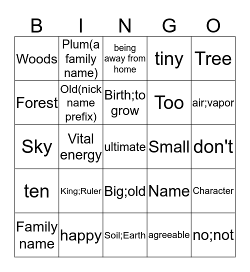 Bingo2 Bingo Card