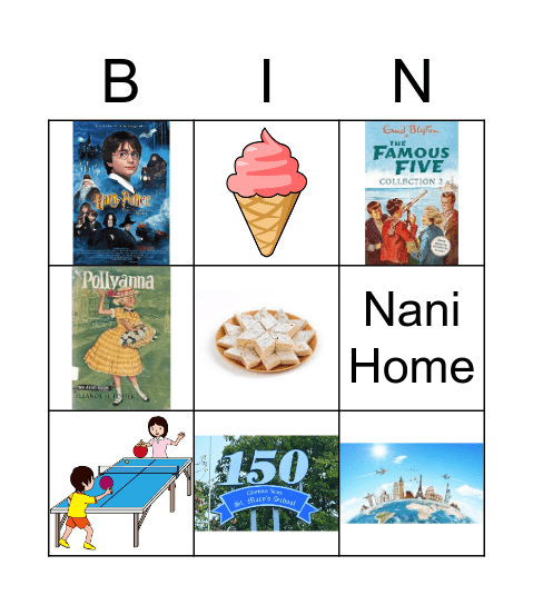 Bday Favourites Bingo Card