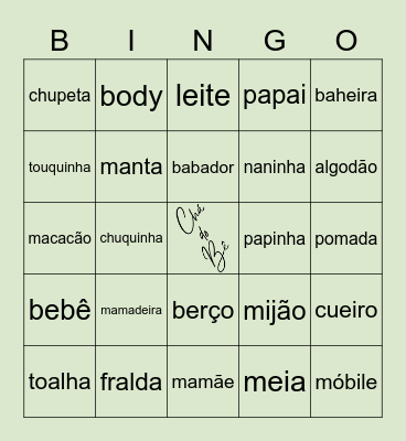 BINGO DO BERNARDO Bingo Card