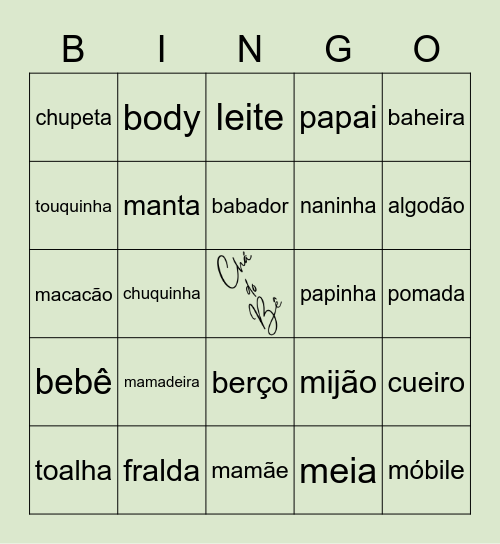 BINGO DO BERNARDO Bingo Card