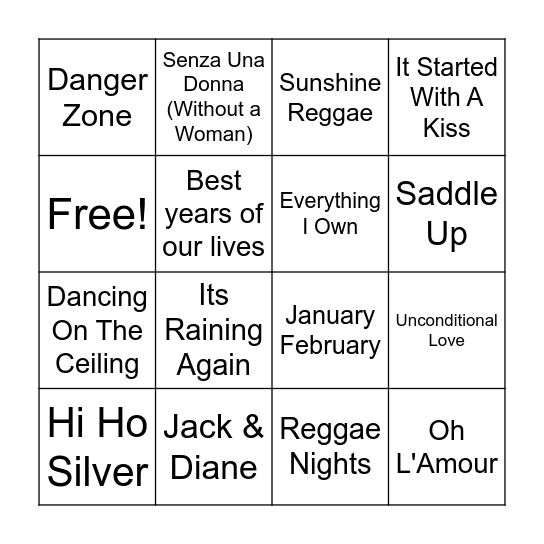 # 80s Bingo Card