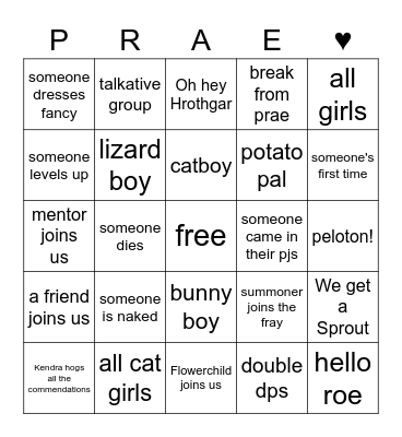 Irregular Tomestones Event Bingo Card