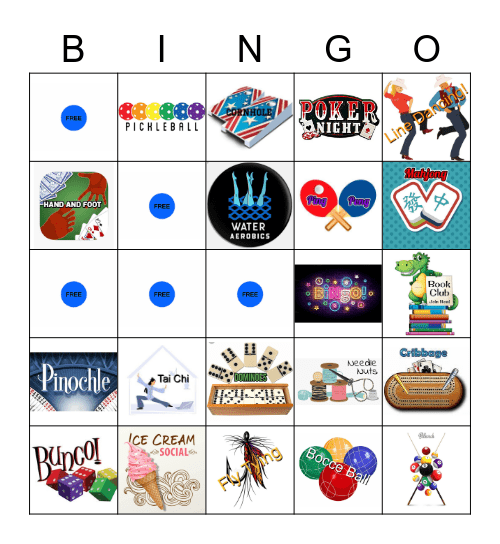 * ACTIVITIES BINGO * Bingo Card