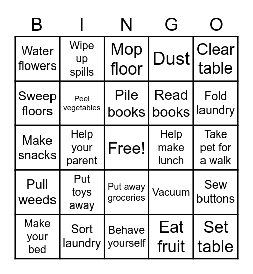 Chivalry Code of a Little Helper Bingo Card