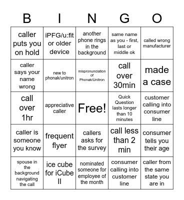July Bingo Card