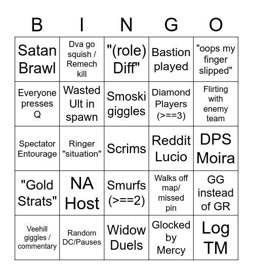 Altitude Scrims Bingo Card