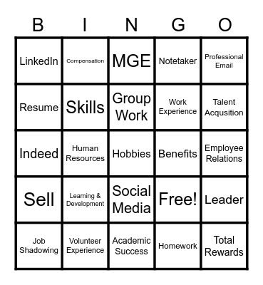 MCAP Bingo Card