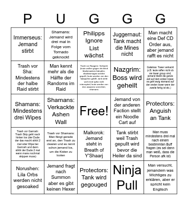 Pug Bingo Card