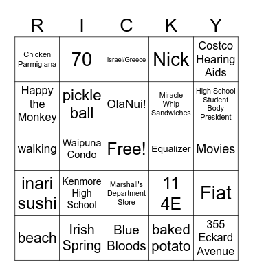 Happy Birthday Bingo Card