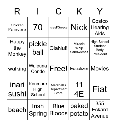 Happy Birthday Bingo Card