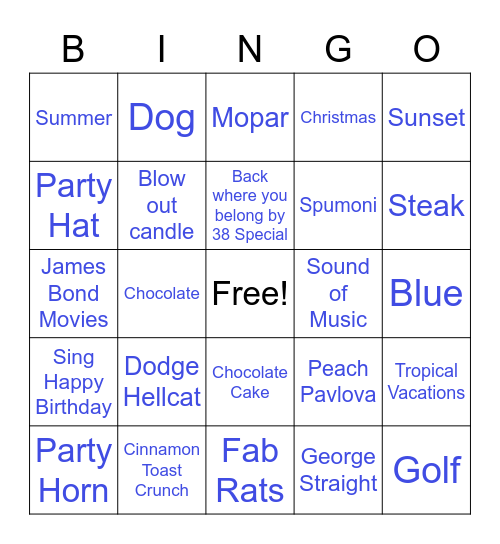 Scott’s Birthday! Bingo Card