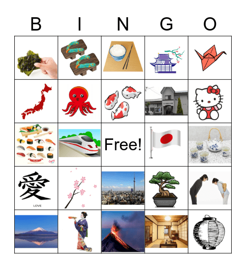 Japanese BINGO Card