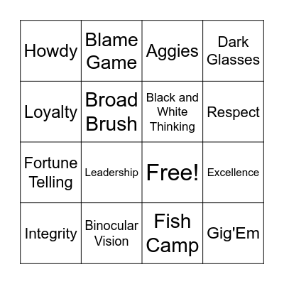 Thinking Traps Bingo Card