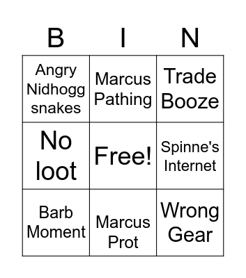 Ice Cave's Bingo Card