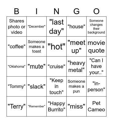 See You Later, Kevin! Bingo Card
