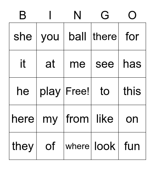 Summer School Bingo Card