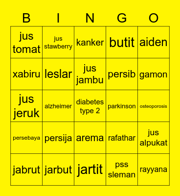 bingonya sejeong Bingo Card