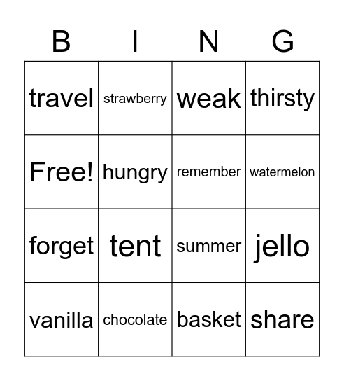 Y2 W30 BINGO Card