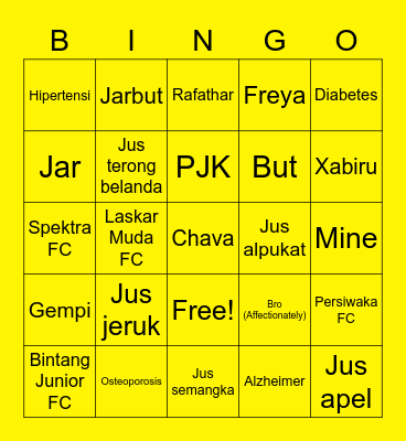 Ken. Bingo Card