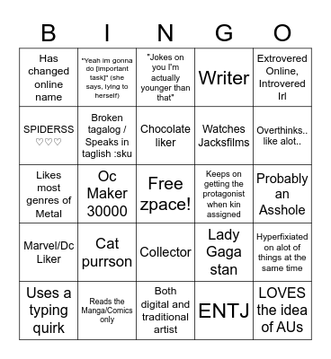 Yin Bingo aaaAAAAAA Bingo Card