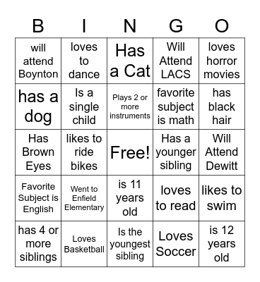 CDP Bingo Card