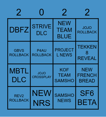 EVO 2022 BINGO Card