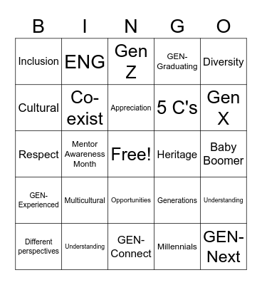 ENG Bingo Card