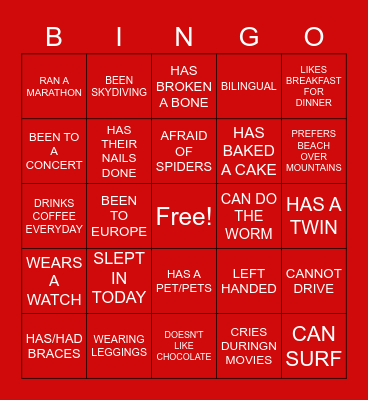 bingo for the ladies Bingo Card