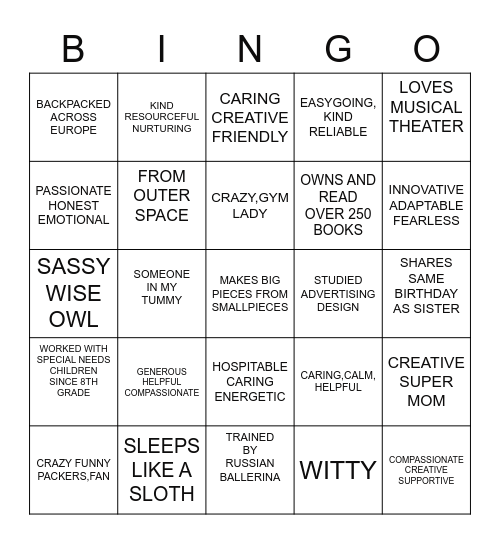 EEC Staff Bingo Card