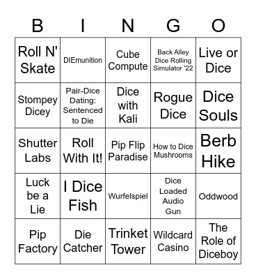 GMTK Game Jam 2022 Bingo Card