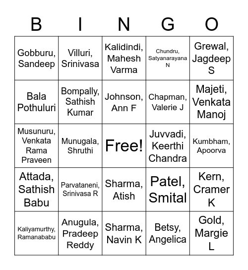 TXEB Team Bingo Card