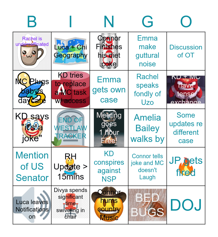 LA MEETING Bingo Card