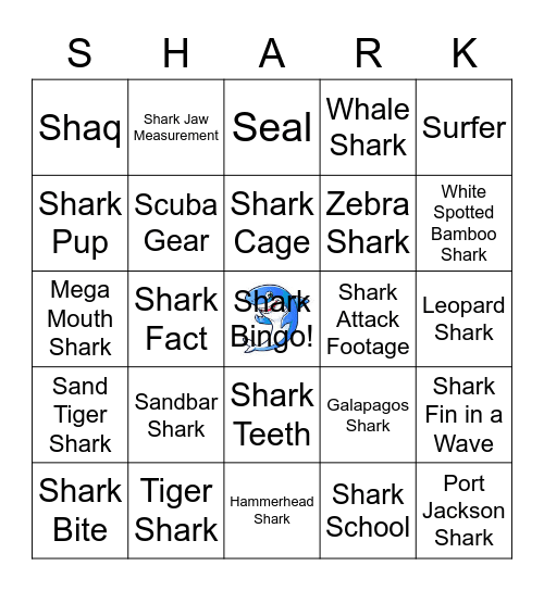 Shark Week! Bingo Card