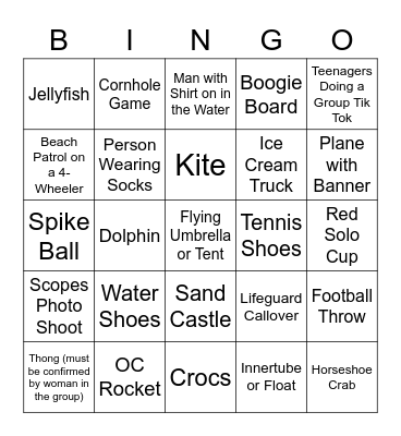 Beach Blanket Bingo Card