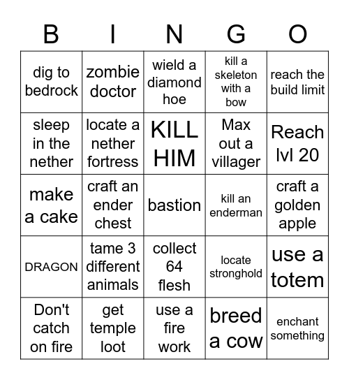 Lockout Bingo Card