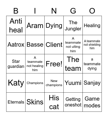 Alex complain bingo Card