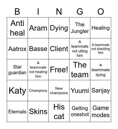 Alex complain bingo Card