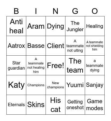 Alex complain bingo Card