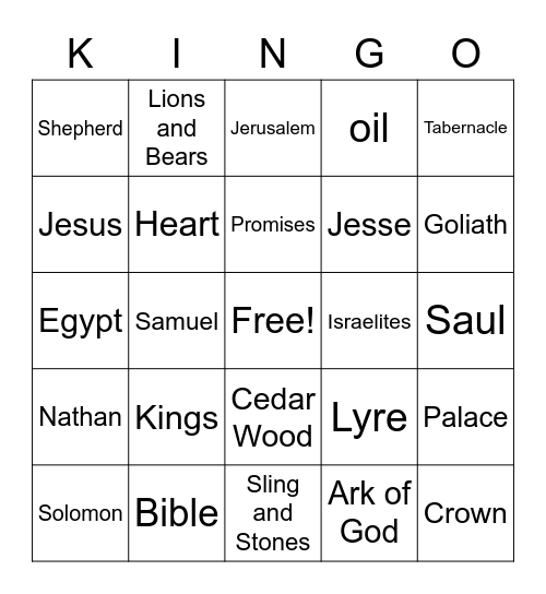 Kingo Bingo Card