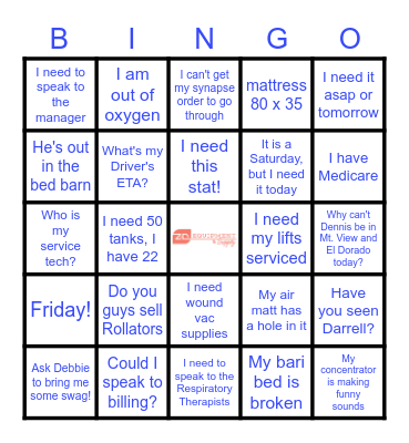 Z & D Bingo Card